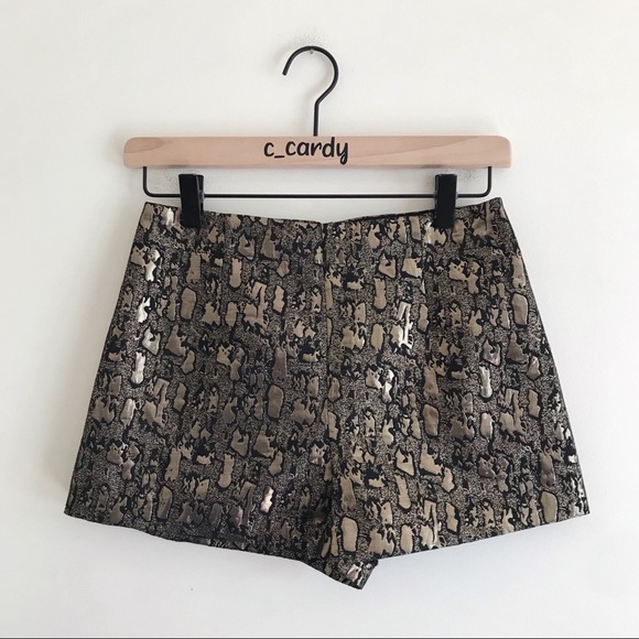 Ecote Gold Black Textured Dress Shorts - Picture 1 of 6